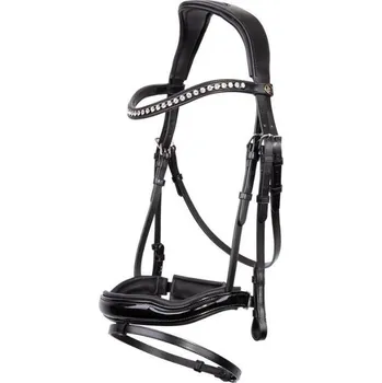 Uzdečka BR Bolton se švédským nánosníkem black/silver FULL