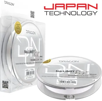 Šňůra DRAGON No Limit 8x Invisible 150m *: Šňůra DRAGON No Limit 8x Invisible 150m 0,06mm 4,60kg