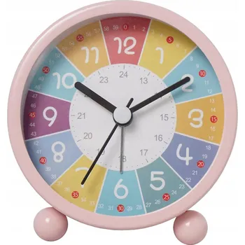 Budík GDWD Budík pro děti Analogový Tichý Růžový s Podsvícením