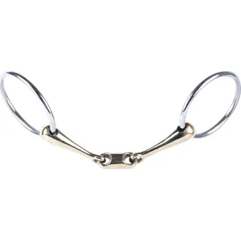 Vybavení pro koně Udidlo stihlo HARRY'S HORSE Gold Brass dvakrát lomené 20mm/11,5cm