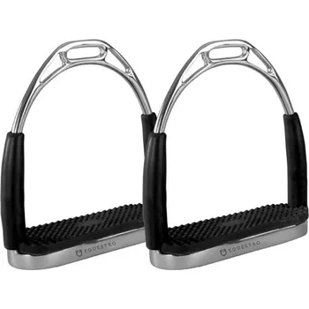 Kloubové třmeny EQUESTRO černé/silver 12cm