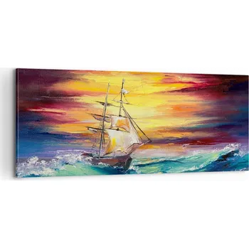 Obraz Foto obraz na plátně 100x40 plachetnice obývák ložnice na zeď velký