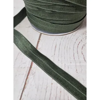 Textilní guma Pruženka půlená, khaki 20 mm