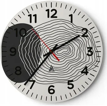 Hodiny Nástěnné hodiny do obýváku 40x40 Abstrakce Kulatý Skleněné hodiny Loft Tiché