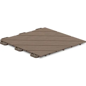 Venkovní dlažba Plastová perforovaná dlaždice HESTRA Deck45 31,6 x 31,6x 1,2 cm Barva: Světle hnědá