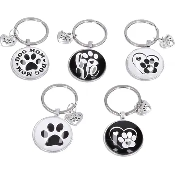 Klíčenka tlapka sklo pes