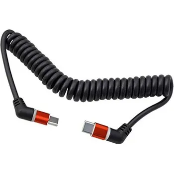 Datový kabel ROLINE USB 2.0 kroucený kabel USB C(M) - USB C(M), lomené otočné konektory, svítící, 60W, 1,5m - 11.02.8350