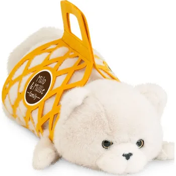 plyšák Plyšová ležící kočička v plstěném vaku Orange Toys 56 cm - Milo the White Cat