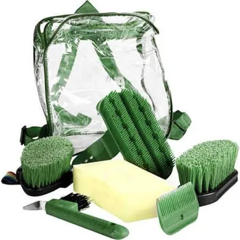 Čištění pro koně Sada čištění HORZE Six tmavě zelená