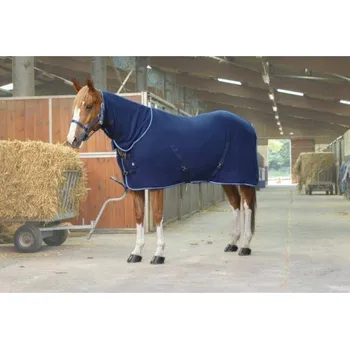 Deka pro koně Odpocovací deka RIDING WORLD Combo s krkem modrá 145cm