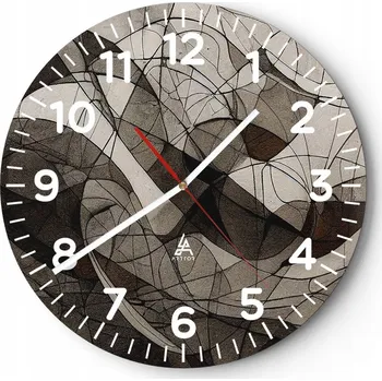 Hodiny Nástěnné hodiny do kuchyně 30x30 Umělecké skleněné hodiny do obýváku Loft Tiché