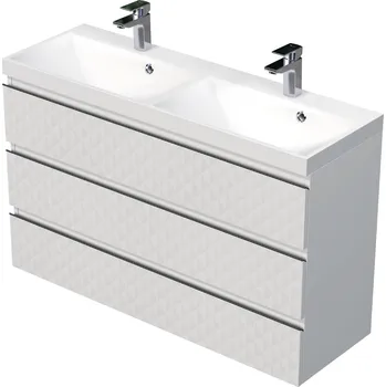 Nábytek Koupelnová skříňka s umyvadlem SAT Cube Way 120x71x40 cm bílá mat CUBE3D1203ZB - CUBE3D1203ZB