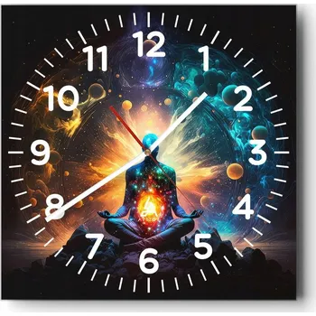 Hodiny Nástěnné hodiny do obýváku 40x40 Fantasy Tiché Skleněné hodiny Bez Hlučnosti