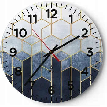 Hodiny Kuchyňské nástěnné hodiny 30x30 Abstrakce Moderní skleněné hodiny Tiché