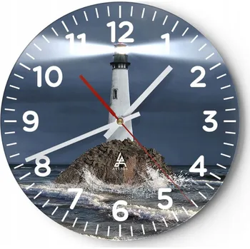 Hodiny Kuchyňské nástěnné hodiny 30x30 Krajina Moderní Skleněné hodiny do obýváku Tiché