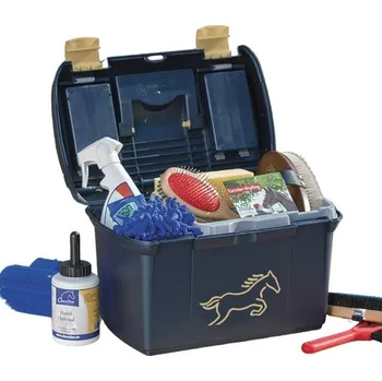 Čištění pro koně Box na čištění USG modrý/béžový