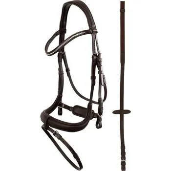 Uzdečka PREMIERE Montaubon s anatomickým nánosníkem hnědá COB