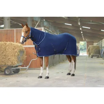 Deka pro koně Odpocovací deka RIDING WORLD Combo s krkem modrá 165cm