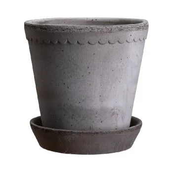Květináč Květináč Helena s podmiskou Raw Grey 30 cm