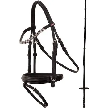 Uzdečka PREMIERE Ajaccio s anglickým nánosníkem černá SHETTY