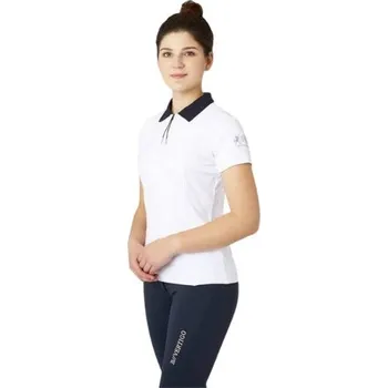 Dámské jezdecké tričko HORZE Polo Claudine bílé (42)