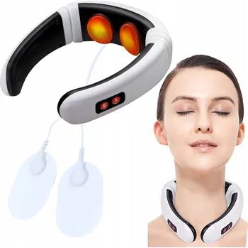 Masážní přístroj MASÁŽNÍ PŘÍSTROJ ELEKTROSTIMULÁTOR PRO KRK A ŠÍJI TENS EMS 2V1 ELEKTRODY TERAPIE PROUDEM