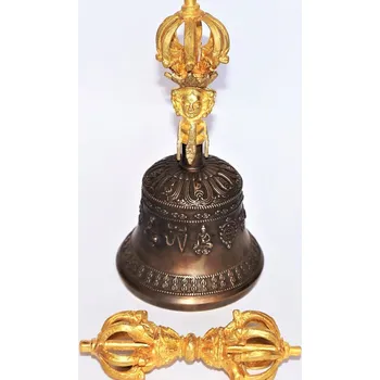 Hudební nástroj pro děti ZVON Dilbu velký a (zlatá patina) dordže, vysoká kvalita