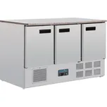 Polar třídveřový chladicí stůl s mramorovou pracovní deskou 368l