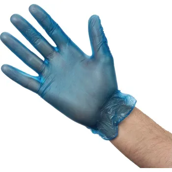Čisticí rukavice Vogue vinylové rukavice pro přípravu jídel modré pudrované velikost S 100 ks