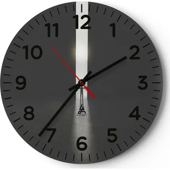 Hodiny Velké nástěnné hodiny 40x40 Abstrakce Skleněné hodiny Kulatý Tiché