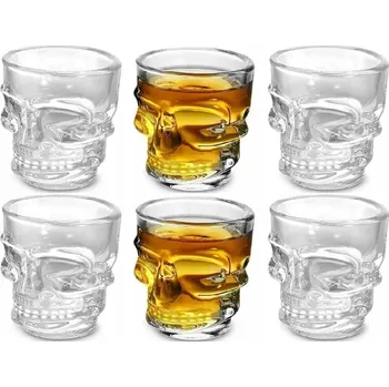 Sklenice Sklenice na vodku shotů LUXITO 50 ml Lebka 6 Ks sada