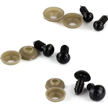 Bezpečnostní oči - Ø 5 - 10 mm - černé - 1 pár Bezpečnostní oči černé: 5 mm