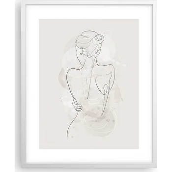 Obraz Obraz plakát na zeď v bílém rámu 40x50 žena foto plakáty do obýváku