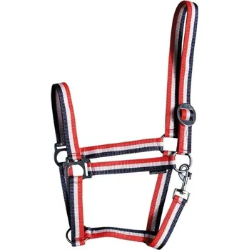 Ohlávka HARRY'S HORSE Economy červená/bílá/modrá COB