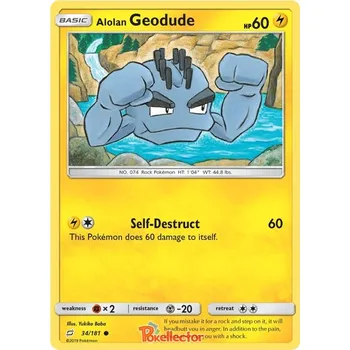 Sběratelská karetní hra Alolan Geodude 034/181 - Team Up Typ karty: Non-Holo