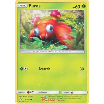 Sběratelská karetní hra Paras 004/149 - Sun & Moon Typ karty: Non-Holo