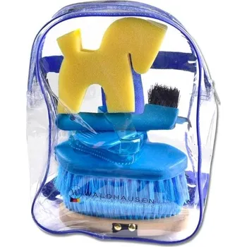 Čištění pro koně Taška na čištění + sada kartáčů WALDHAUSEN blue