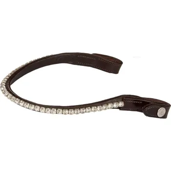 Sport Čelenka ACAVALLO Round Crystals tmavě hnědá - transparent FULL