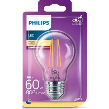 Žárovka Philips LED Filament 60W E27 WW A60CL