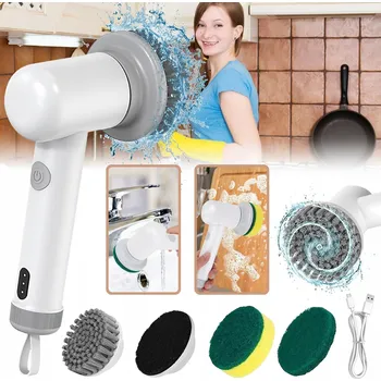 Péče o chrup ELEKTRICKÝ ČISTICÍ KARTÁČ, AKU ŠKRABKA S 4 VÝMĚNNÝMI HLAVICEMI