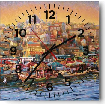 Hodiny Nástěnné hodiny do obýváku 40x40 Architektura Bezhlučné hodiny na skle Tiché