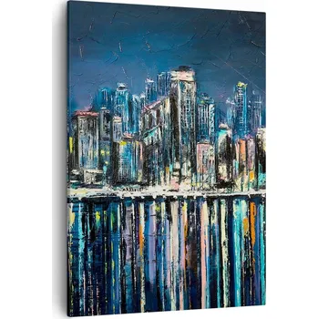 Obraz Obraz na plátně do obývacího pokoje ložnice 50x70 město obrazy na zeď canvas