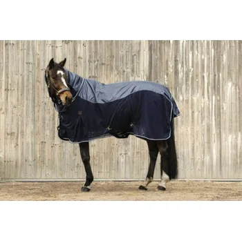 Deka pro koně Deka proti hmyzu s nepromokavými zády EQUITHEME tmavě modrá 135cm