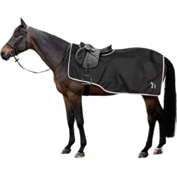 Deka pro koně Nepromokavá bederní deka HORZE WeatherTrek s fleecem černá 135cm