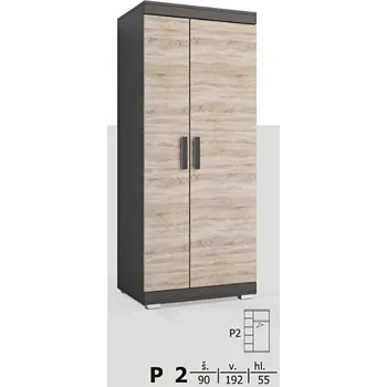 Šatní skříň Promax Šatní skříň Petr P2/90 cm