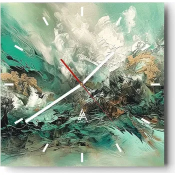 Hodiny Nástěnné hodiny do kuchyně 30x30 Abstrakce Stylové hodiny na skle Loft Tiché