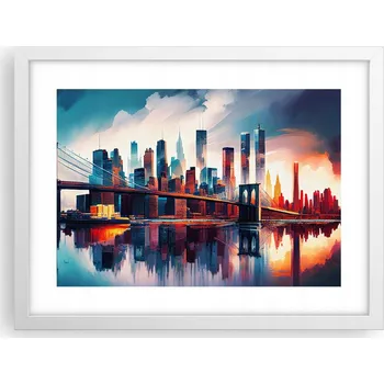 Obraz Obraz plakát v bílém rámu do obýváku 40x30 foto plakáty na zeď s motivem města