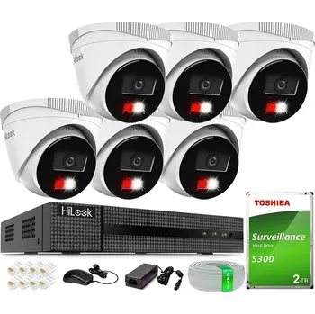 Bezpečnostní kamera MONITOROVACÍ SET 6 POE KAMER 4MPx QHD VENKOVNÍ HILOOK HIKVISION DISK 2TB