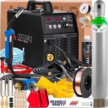 Svářečka Svářečka SPARTUS EASY MIG 200 230V 200A MMA TIG DC FLUX Pájecí svařování IGBT