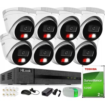 Bezpečnostní kamera Sada IP monitoringu 4MPx venkovní, 8 kamer QHD HiLook Hikvision, disk 2TB